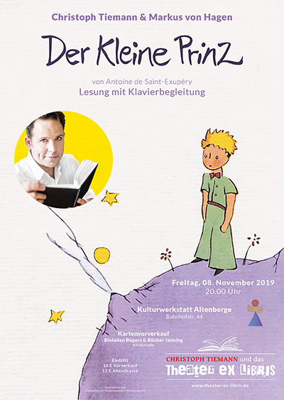 Der Kleine Prinz - Lesung mit Christoph Tiemann und dem Theater ex libris in Altenberge