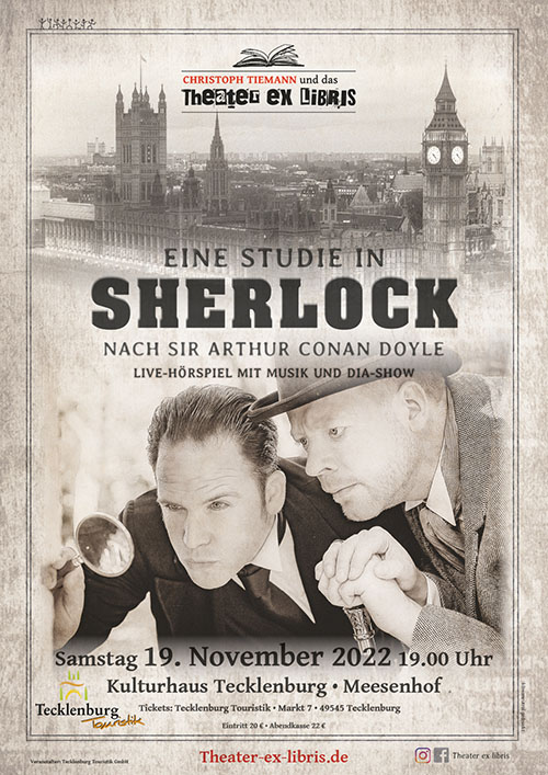 Live-Hörspiel "Eine Studie in Sherlock": Christoph Tiemann und das Theater ex libris in Tecklenburg